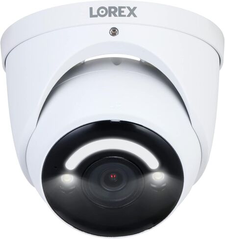 Lorex 4K 8MP IP سلكية سلكية القبة المعدنية في الهواء الطلق/داخلي كاميرا الأمان ، أبيض - إضاءة الأمن الذكية ، الكشف عن الحركة الذكية ، صفارات الإنذار للردع ، الداعم الليلي الملون ، نقاش ثنائي الاتجاه ، IP67 مقاوم للطقس in Kuwait