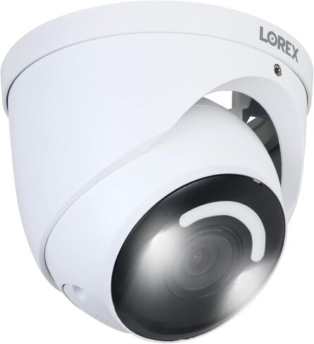 Lorex 4K 8MP IP سلكية سلكية القبة المعدنية في الهواء الطلق/داخلي كاميرا الأمان ، أبيض - إضاءة الأمن الذكية ، الكشف عن الحركة الذكية ، صفارات الإنذار للردع ، الداعم الليلي الملون ، نقاش ثنائي الاتجاه ، IP67 مقاوم للطقس in Kuwait