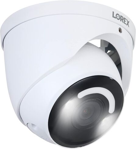 Lorex 4K 8MP IP سلكية سلكية القبة المعدنية في الهواء الطلق/داخلي كاميرا الأمان ، أبيض - إضاءة الأمن الذكية ، الكشف عن الحركة الذكية ، صفارات الإنذار للردع ، الداعم الليلي الملون ، نقاش ثنائي الاتجاه ، IP67 مقاوم للطقس in Kuwait