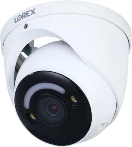 Lorex 4K 8MP IP سلكية سلكية القبة المعدنية في الهواء الطلق/داخلي كاميرا الأمان ، أبيض - إضاءة الأمن الذكية ، الكشف عن الحركة الذكية ، صفارات الإنذار للردع ، الداعم الليلي الملون ، نقاش ثنائي الاتجاه ، IP67 مقاوم للطقس in Kuwait