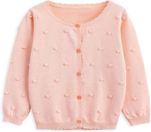 Curipeer طفل فتاة سترة سترة الأطفال طفل طويل الأكمام الزر إغلاق مفتوحة ملابس متماسكة أمامية in Kuwait