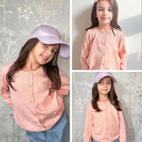 Curipeer طفل فتاة سترة سترة الأطفال طفل طويل الأكمام الزر إغلاق مفتوحة ملابس متماسكة أمامية in Kuwait