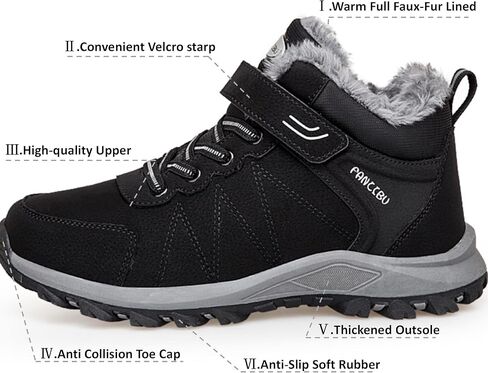 Maizun Winter Winter Snow Boots Fur مبطن أحذية الكاحل الشتوية in Kuwait