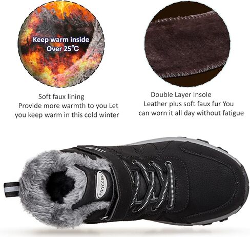 Maizun Winter Winter Snow Boots Fur مبطن أحذية الكاحل الشتوية in Kuwait