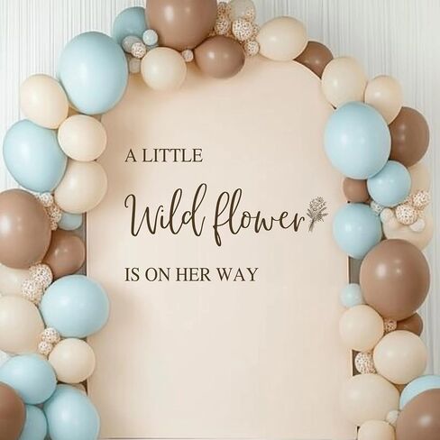 A Little Wild flower is On Her Way Baby Shower Decal Sign,Gender Reveal Girl or Boy Wall Stickers Sign,Baby Party Sign Vinyl Decal,for birthday Party Backdrop Wall Decor Supply (Pink Wildflower Decal) in Saudi Arabia