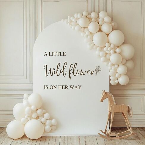 A Little Wild flower is On Her Way Baby Shower Decal Sign,Gender Reveal Girl or Boy Wall Stickers Sign,Baby Party Sign Vinyl Decal,for birthday Party Backdrop Wall Decor Supply (Pink Wildflower Decal) in Saudi Arabia
