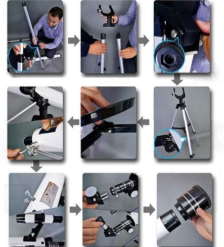 تلسكوب الانكسار بالتلسكوب الفلكي مع ترايبود 90 ° Zenith Mirror Deep Space Finder Telescope مشاهدة هدية Moon Stargazer Kid in Saudi Arabia