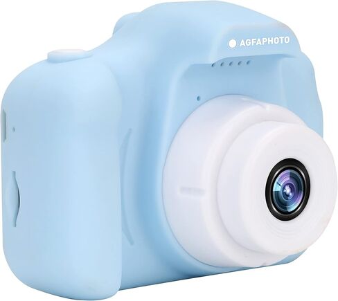 Agfa Photo Realikids Cam Mini - كاميرا للأطفال ، صور وفحص فيديو ، شاشة شاشة LCD 2 بوصة ، مضادة للانتشار ، مرشحات الصور ، بطارية الليثيوم - الأزرق in Kuwait