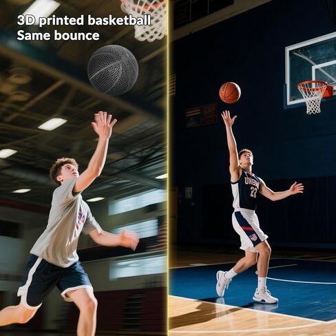 3D Printed Basketball-Airless Basketball,Ultra - Quiet & No Pump Needed,High Bounce,Official Size7,Indoor, Gym & Outdoor Use in Saudi Arabia