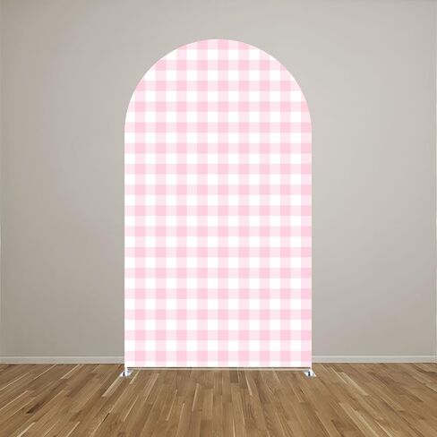 Pink Strawberry Stretchy Arch Cover Backdrop Photo Booth Background Birthday Baby Shower Baptism Party Decoration Curved Top Frame Spandex (GX-2668,6x2.6ft) in Saudi Arabia