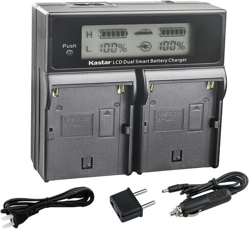 KASTAR AC LCD شاحن سريع مزدوج متوافق مع Sony BP-U30 BP-U35 BP-U60 BP-U60T BP-U66 BP-U65 BP-U68 BP-U70 BP-U90 BP-U95 BP-U96 BP-U98 in Saudi Arabia