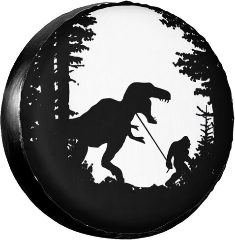ديناصور Bigfoot Rv غطاء إطار احتياطي غطاء إطار العجلة لمقطورات السفر واقيات الطقس والغبار لشاحنة مقطورة التخييم SUV Rv Universal 15 بوصة in Kuwait