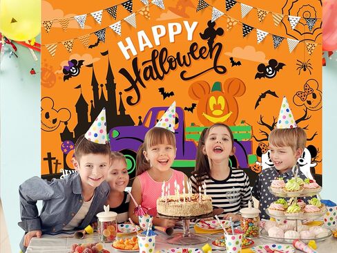 زخارف الهالوين الخلفية لافتة 5x3ft الكلاسيكية الماوس اليقطين الشبح نمط سعيد عيد الهالوين الحزب ديكورات لافتة الخلفية in Kuwait
