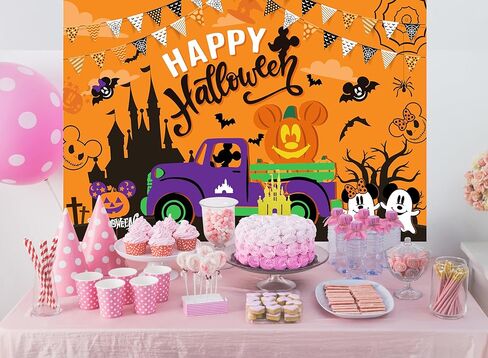 زخارف الهالوين الخلفية لافتة 5x3ft الكلاسيكية الماوس اليقطين الشبح نمط سعيد عيد الهالوين الحزب ديكورات لافتة الخلفية in Kuwait