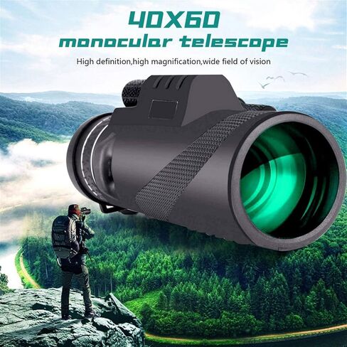 Type 1: 40x60 Monocular Telescope for Adults - Green Film, Long Range Zoom, Optical Tourism Scope for Bird Watching & Outdoor Sightseeing in Saudi Arabia