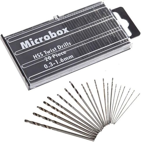 20pcs/set 0.3mm-1.6mm Mini High SPEED Steel Twist Bit Stet Micro HSS Bet Bit bith with case in Saudi Arabia