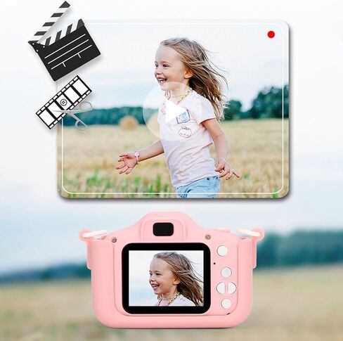 RitoeasySports Colorful Kids Camera ، 2000W Pixel Auto Focus Mini Camera Digital Digital مع عوامل HD Display Scase و Lanyard لسهولة الحمل (الأزرق in Kuwait
