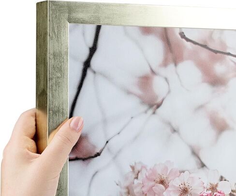 ArtToFrames 10x37 Inch Silver Picture Frame, This 1.38 Inch Custom Wood Poster Frame is Anique Silver, Great for Your Art or Photos - Comes with Economy Acrylic in Kuwait