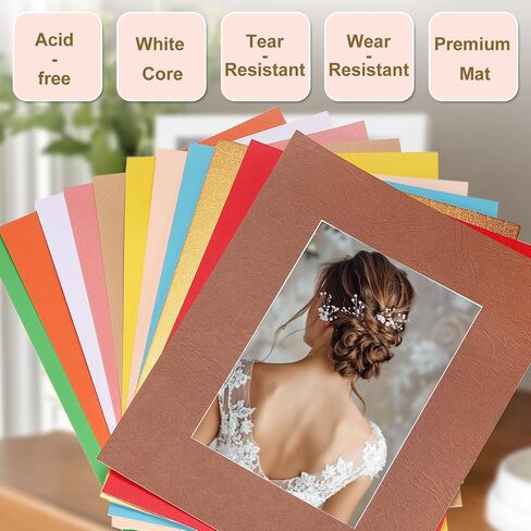 uxcell 25pcs الحصير صور ، 8 × 10 حصيرة مركز لالتقاط 5 × 7 صور حمض أبيض خالي in Kuwait