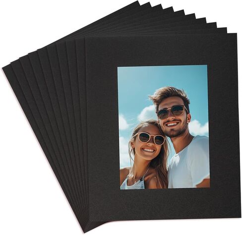 uxcell 25pcs الحصير صور ، 8 × 10 حصيرة مركز لالتقاط 5 × 7 صور حمض أبيض خالي in Kuwait