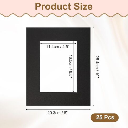 uxcell 25pcs الحصير صور ، 8 × 10 حصيرة مركز لالتقاط 5 × 7 صور حمض أبيض خالي in Kuwait