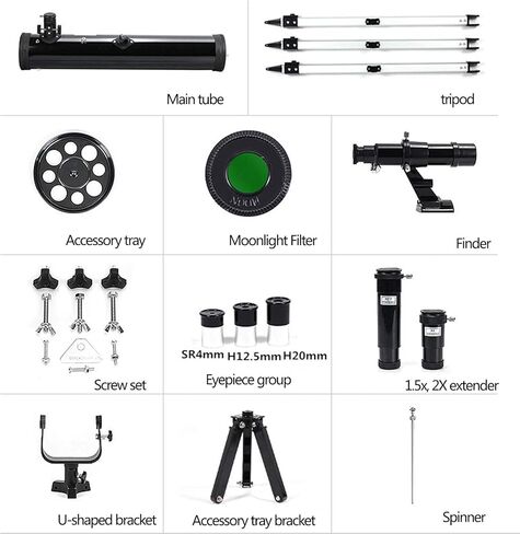 Super Binoculars Telescope for Beginners 525X-35X 76mm HD Refractor Telescope for Astronomy Adult Starter Scope Refractor Telescopes with Tripod+Finder Scope+2Extender+Moon Filter+3 Eyepiece in Saudi Arabia