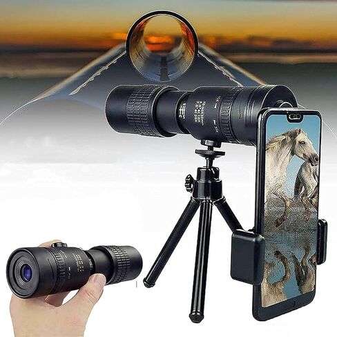 Telescope - 4K 10-300x40mm Super Telephoto Zoom Monocular Telescope High Power Monocular High Power Prism Monocular and Quick Smartphone Holder in Saudi Arabia
