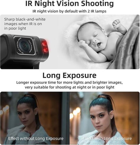 ORDRO M3 Handheld Digital Camera, 5K Video Camcorder 48MP 4K/60fps, 3.5'' Flippable Screen 3250mAh Battery WiFi IR Night Vision Camera for YouTube Vlogs w/64G Card, Stand in Saudi Arabia