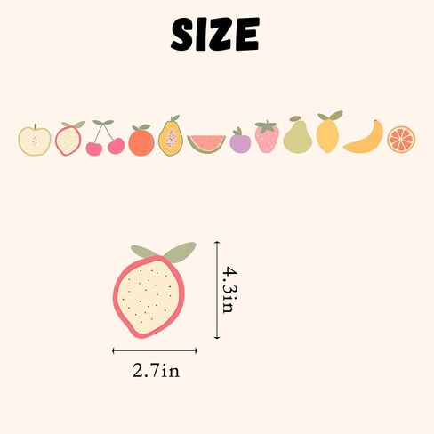 8PCS Colorful Fruit Wall Decal - Nursery Wall Paper Designs,Wall Stickers for Nursery Kitchen Kids Room Decoration in Kuwait