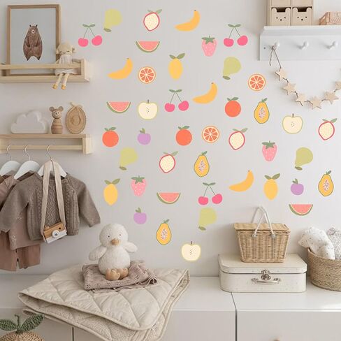 8PCS Colorful Fruit Wall Decal - Nursery Wall Paper Designs,Wall Stickers for Nursery Kitchen Kids Room Decoration in Kuwait