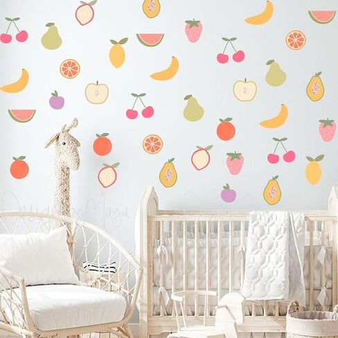 8PCS Colorful Fruit Wall Decal - Nursery Wall Paper Designs,Wall Stickers for Nursery Kitchen Kids Room Decoration in Kuwait