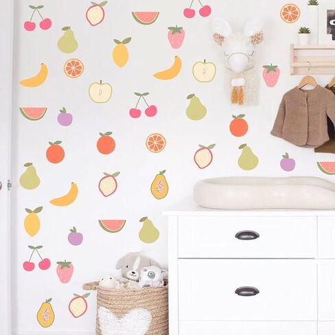 8PCS Colorful Fruit Wall Decal - Nursery Wall Paper Designs,Wall Stickers for Nursery Kitchen Kids Room Decoration in Kuwait