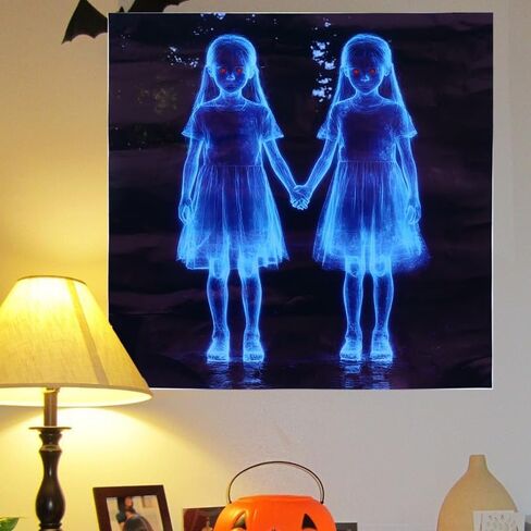 Halloween Holding Hands Girl Sticker Scary Ghost Girl Kitchen Cabinet Sticker Windows Doors Wall Decor Stickers Home Decor in Saudi Arabia