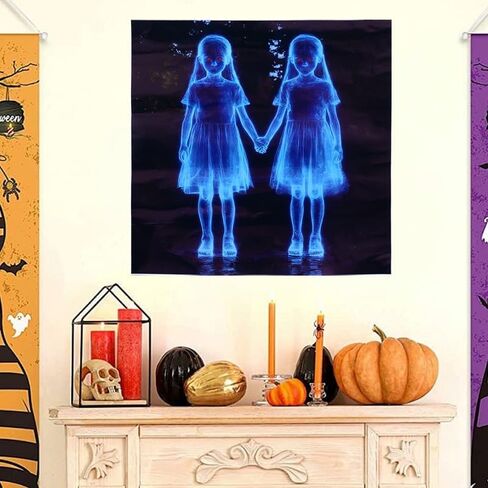 Halloween Holding Hands Girl Sticker Scary Ghost Girl Kitchen Cabinet Sticker Windows Doors Wall Decor Stickers Home Decor in Saudi Arabia