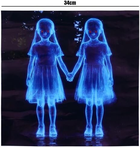Halloween Holding Hands Girl Sticker Scary Ghost Girl Kitchen Cabinet Sticker Windows Doors Wall Decor Stickers Home Decor in Saudi Arabia
