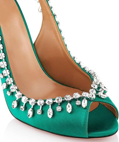 High Heels Womens Open Toe Stiletto Rhinestone Chains Sandals Elastic Strap Pumps Slingback Wedding Dress Shoes 11cm,White-38 in Saudi Arabia