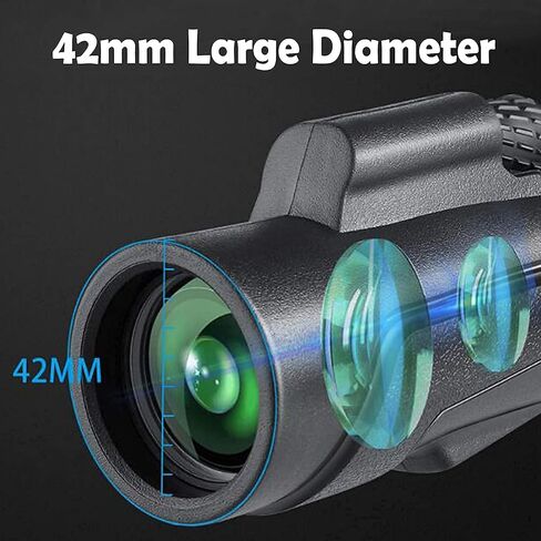 Telescope-12x42 عالية الطاقة HD أحادي للبالغين مع FMC BAK4 PRISM حامل الهواتف الذكية وترايبود مضغوط ماء أحادي لمشاهدة الطيور المشي لمسافات طويلة in Saudi Arabia