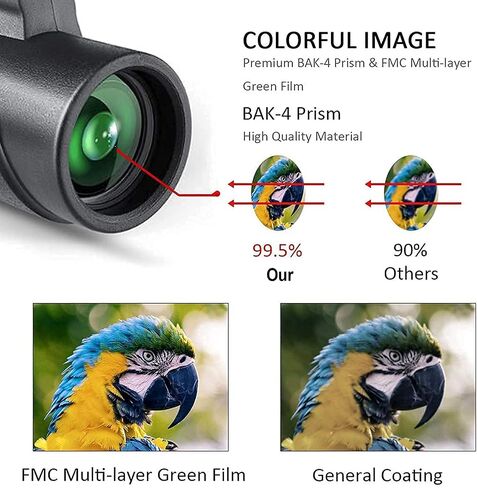 Telescope-12x42 عالية الطاقة HD أحادي للبالغين مع FMC BAK4 PRISM حامل الهواتف الذكية وترايبود مضغوط ماء أحادي لمشاهدة الطيور المشي لمسافات طويلة in Saudi Arabia