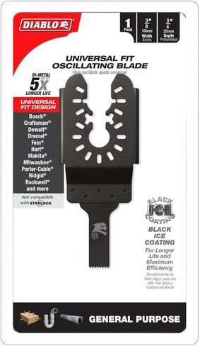 DIABLO DEMO DEMON Universal Fit Bi -Metal Foldating Lade for Bafedded Bleged ، الخشب النظيف والمعادن والبلاستيك - 3/8 "عرض القطع ، عمق 3/4 بوصة - Dou039BGP in Saudi Arabia