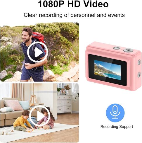 ZOPSC Keychain Digital Camera 1080p 12mp مع عرض 0.96in ، 6 مرشحات ، ضوء LED ، مسجل دراسة سفر محمول مع الحبل وسلسلة المفاتيح للأطفال المراهقين (الوردي) in Saudi Arabia