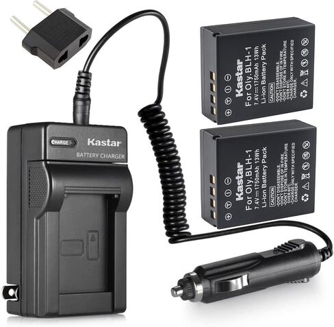 Kastar Battery 2 Pack & AC Travel Charger for Olympus BLH-1 BLH1 Battery and Olympus OM-D OMD E-M1 Mark II EM1 MARKII MARK2 Digital Camera in Saudi Arabia