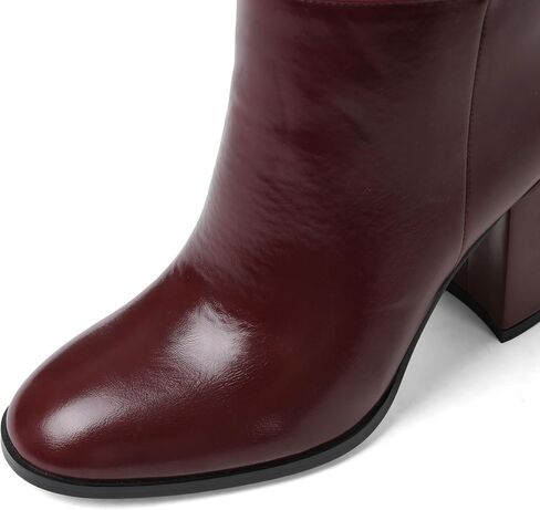 Oiamenne Womens Knee High Boots Round Toe Chunky High Heel Tall Boots with Side Zipper Fashion Wide Calf Boots for Women in Saudi Arabia