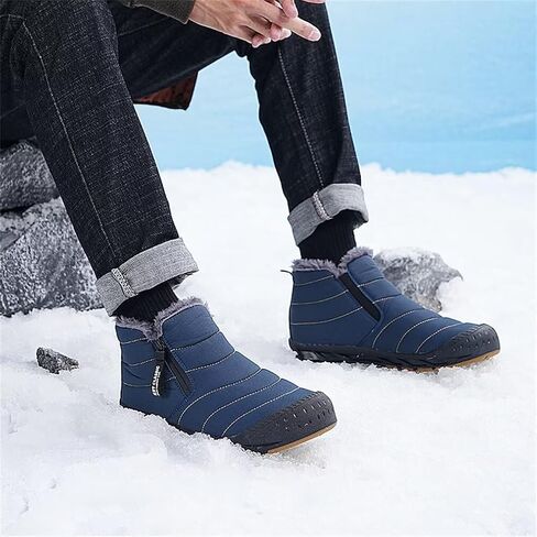 Jakcuz Women's Waterproof Winter Ankle Snow Boots Side Zipper | Warm Faux Fur Lined Insulated Non Slip Winter Short Boots for Cold Weather Outdoor Walking in Saudi Arabia