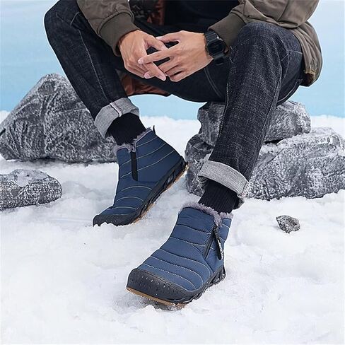 Jakcuz Women's Waterproof Winter Ankle Snow Boots Side Zipper | Warm Faux Fur Lined Insulated Non Slip Winter Short Boots for Cold Weather Outdoor Walking in Saudi Arabia