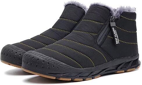 Jakcuz Women Winter Snow Boots Zip Up Fur Lined Warm Ankle Boot Outdoor Anti-slip Waterproof Comfortable Short Boot in Kuwait
