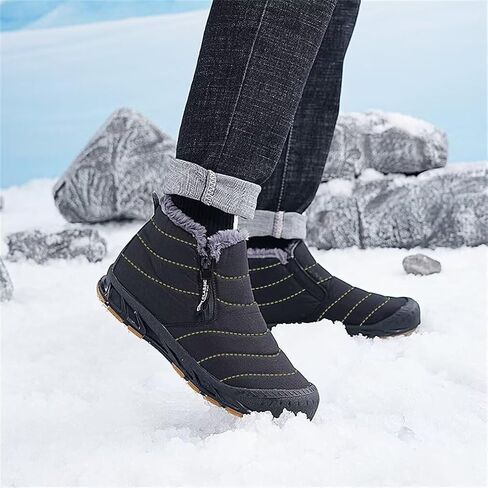 Jakcuz Women Winter Snow Boots Zip Up Fur Lined Warm Ankle Boot Outdoor Anti-slip Waterproof Comfortable Short Boot in Kuwait