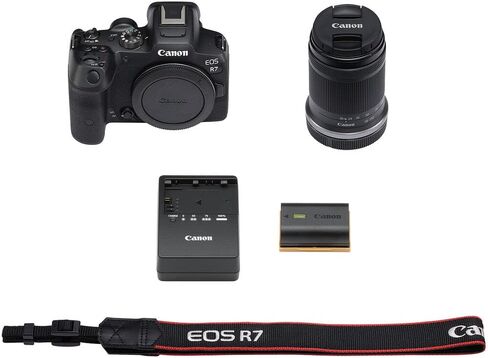 Canon EOS R7 Mirrorless Camera with 18-150mm Lens - Bundle Includes: Extreme Pro 64GB SD, Card Reader, Gadget Bag, Blower, Microfiber Cloth and Cleaning Kit (International Verison) (Renewed) in Saudi Arabia
