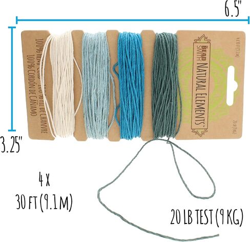 The Beadsmith 100% Hemp Cord – Natural Color – 2mm, 197 Foot Spool, 48LB Test Strength – Twine for Jewelry Making, Macrame, Paper Crafts, Gardening, Scrapbooking, Home Décor, DIY String Art & More in Saudi Arabia