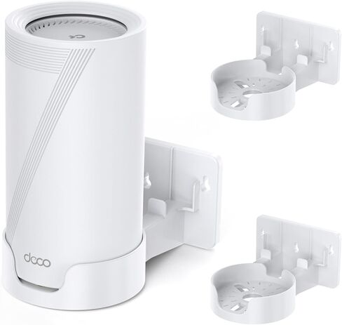 Wall Mount Kit for TP-Link Deco BE65-5G/BE75/BE85/BE95 WiFi 7 Mesh System – Space-Saving Bracket with Cable & Power Adapter Storage, Secure & Stylish Design for Home and Office (White, 2-Pack) in Saudi Arabia