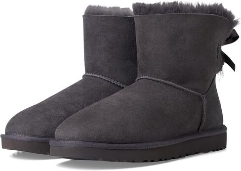 UGG Women's MINI Bailey Bow II Fashion Boot, Obsidian, 10 in Saudi Arabia